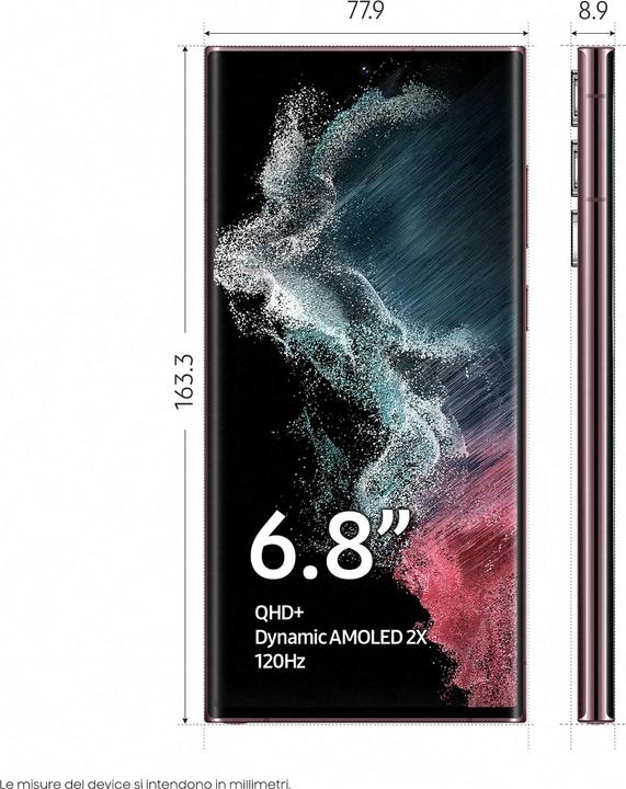 Image du produit Samsung Galaxy S22 Ultra (256 Go, Bourgogne, 6.80", Double SIM, 108 Mpx, 5G)