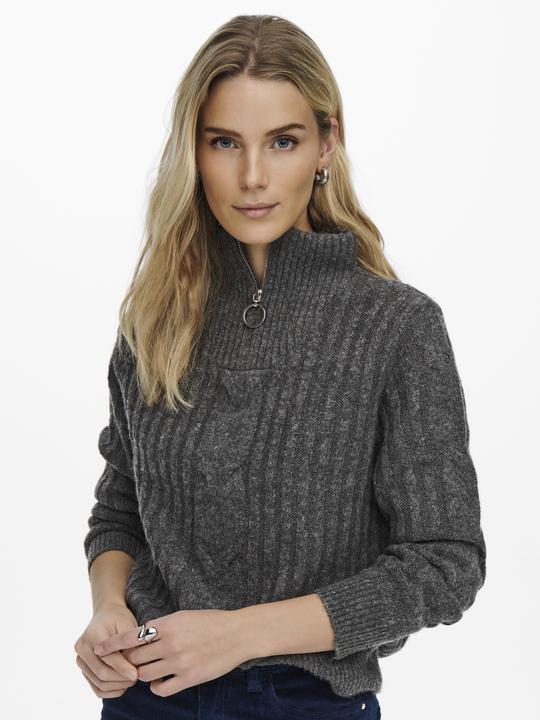 Image du produit JdY Pull en maille torsadée avec fermeture éclair (S)