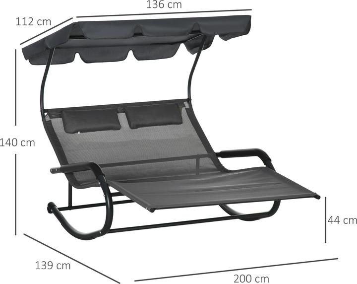 Actual product image Outsunny Double sun lounger (200 cm)