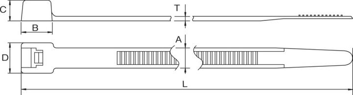 Actual product image HellermannTyton Cable tie 540x8,8mm T150M (Plastic cable ties, 530 mm, 25 pcs.)