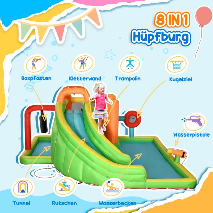 Actual product image Swisshandel24 Inflatable bouncy castle, play castle, jumping area with slide, water park for children aged 3 to 8