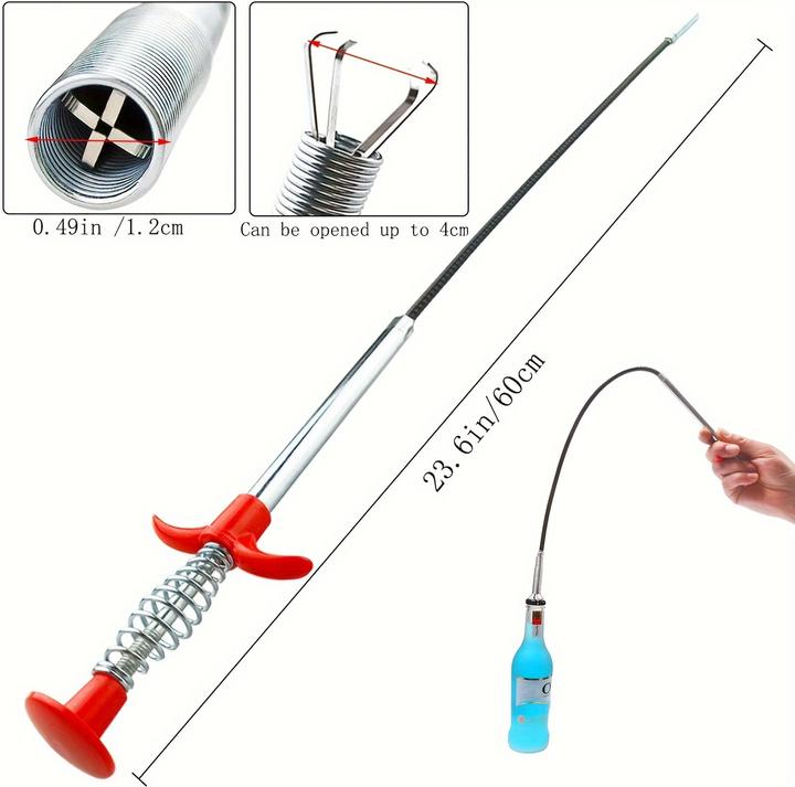 Immagine prodotto PhoneLook Flexibles Reinigungswerkzeug für Abfluss mit Greifarm zur Verstopfungsbeseitigung (160 cm)