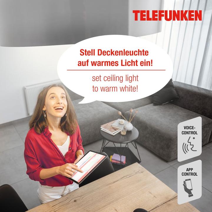 Image du produit Telefunken LED encastrable IP23 dimmable WiFi RGBW 6W 600 lm blanc chaud - blanc lumière du jour rond blanc (600 lm)