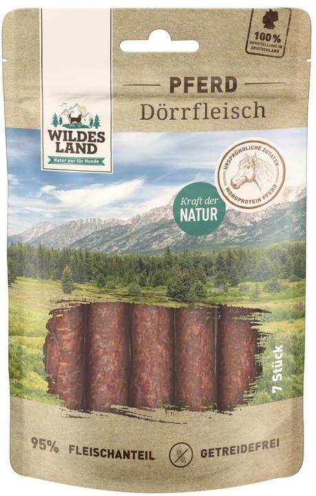 Image du produit Wildes Land Snack viande séchée cheval, 7 pcs (Junior, Senior, Adulte, 1 pcs, 180 g)
