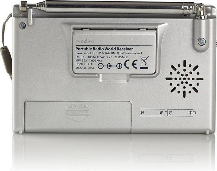 Image du produit Nedis Radio mondiale | Version portable | AM / FM / SW | Fonctionne sur piles / Alimentation secteur | Dig (AM, FM, KW)
