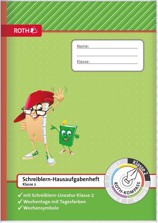 Produktbild Roth Schreiblern-Hausaufgabenheft Kompass, 2. Klasse, DIN A4 (A4, Kein Einband, Deutsch)
