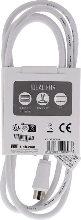 Immagine prodotto T'nB CAVO ANTENNA COASSIALE 1,5M M/F (BIANCO) (Cavi antenna)