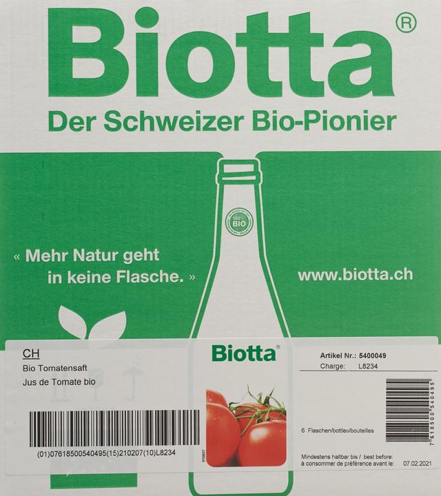 Actual product image Biotta Organic Tomato (6 x 50 cl)