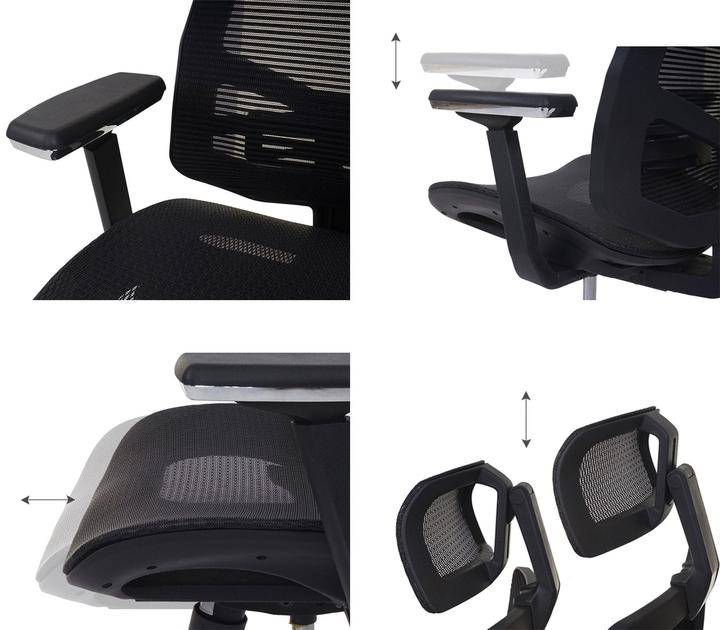 Image du produit Swisshandel24 Chaise de bureau, chaise de bureau, fonction coulissante Tissu/textile ISO9001 - noir/noir