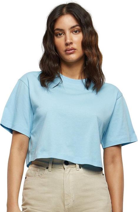 Actual product image Build Your Brand Womens/Ladies Oversized Short-Sleeved Crop Top (L)