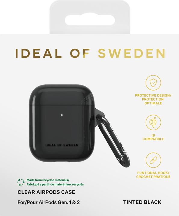 Immagine prodotto iDeal Of Sweden Airpods laadimiskarbiümbris (1/2 gen) Custodia trasparente, nero lucido (Manicotto per cuffie)