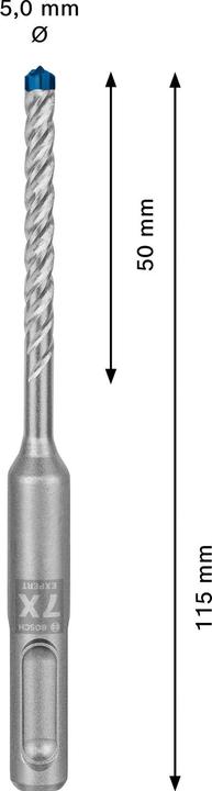 Actual product image Bosch Professional Zubehör Expert SDS plus-7X hammer drill, 5 x 50 x 115 mm,30 pcs. (5 millimetres)