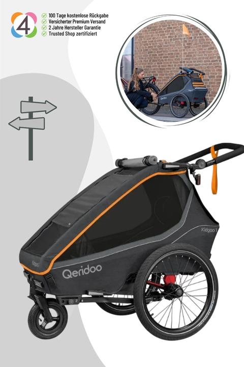 Immagine prodotto Qeridoo Kidgoo 1 FIDLOCK Edition - Kinderfahrradanhänger für 1 Kind