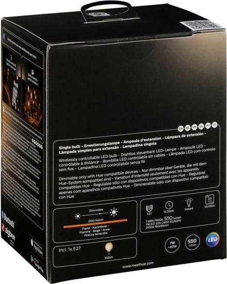 Actual product image Philips Hue White BT (E27, 7 W, 550 lm, 1 x, G)