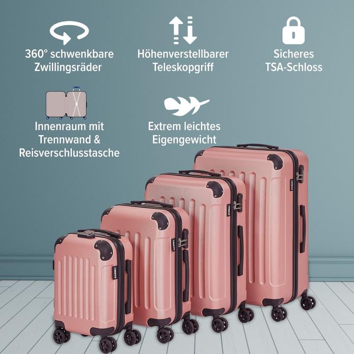 Immagine prodotto Arebos Valigia (94 l, Bagaglio a mano (fino a 50 litri), M (50 - 90l), L (90 - 115l), XL (da 115l))