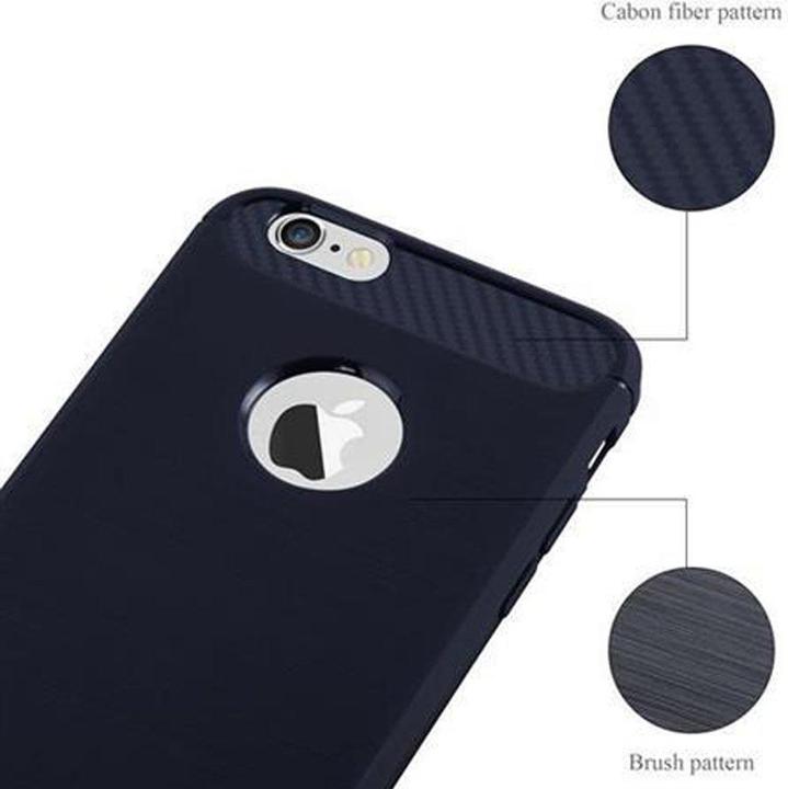 Produktbild Cadorabo TPU Ultra Slim carbon edelstahl Kombi Cover (Apple iPhone 6 Plus, Apple iPhone 6s Plus)