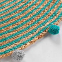 Produktbild Douceur D'intérieur runder Teppich + Pompons, Durchmesser 90 cm, schli (90 x 90 x 0.5 cm)
