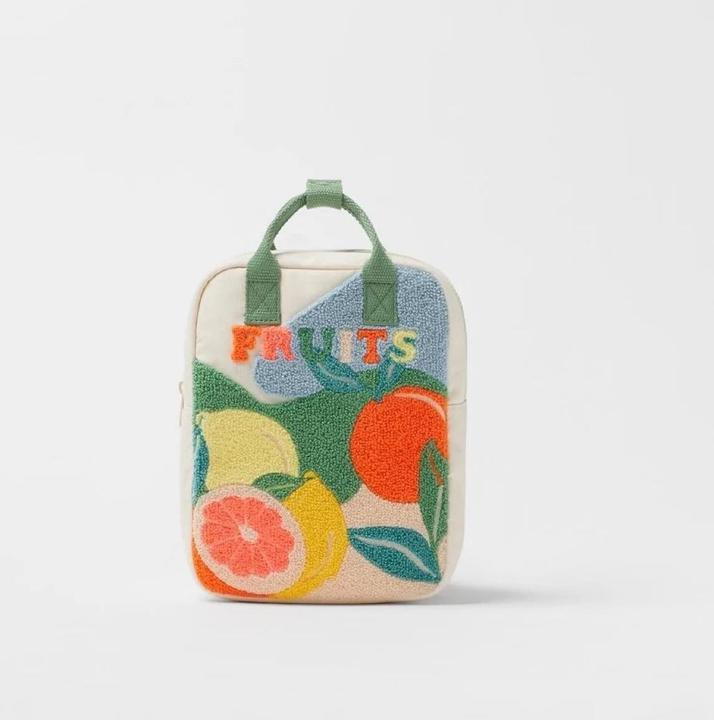 Only-Bags.Store Stickerei Sonne Langer Hals Kleiner Dinosaurier Rucksack Haken Haar bestickt Cartoon Leinwand
