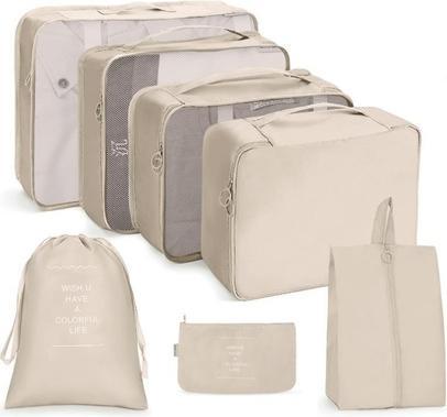 Actual product image NoName Ecarla Large Cosmetic Bag With Mesh - Beige