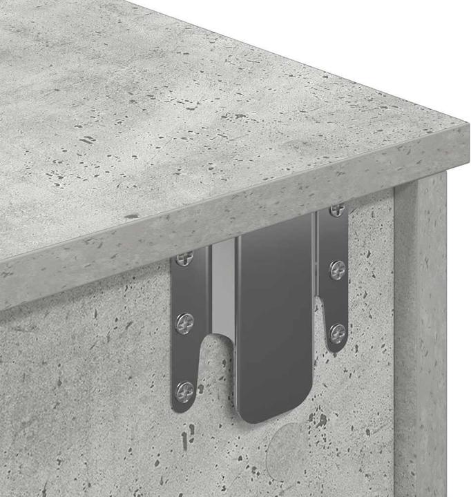 Produktbild VidaXL Wandregal mit Schubladen Betongrau 60x25x15 cm Holzwerkstoff (60 x 25 x 15 cm)