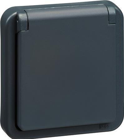 Actual product image LK OPUS® 74 pin contact 2-pin med jord, antracitgrå