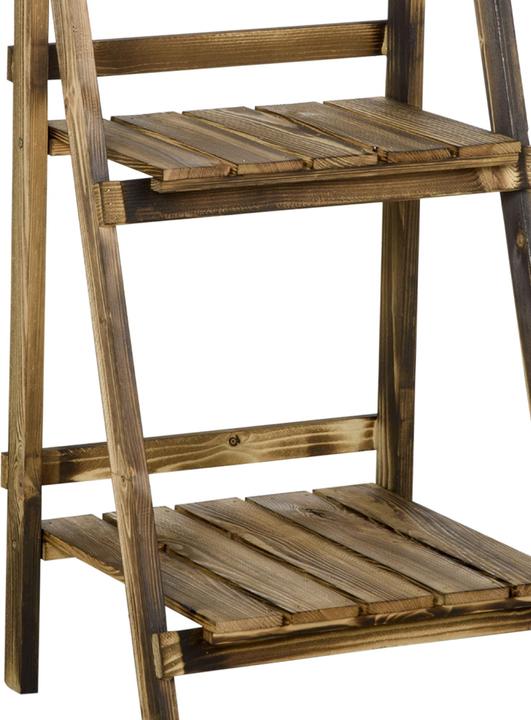 Actual product image Outsunny Plant staircase Flower staircase Plant shelf 3 steps Fir wood Dark brown 40 x 37 x 93 cm