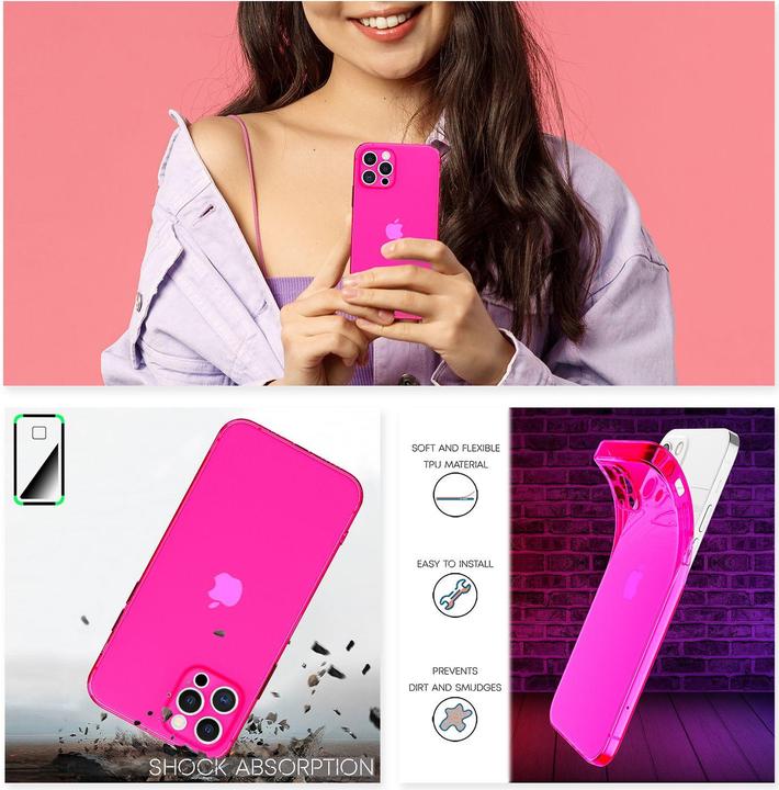 Produktbild Nalia Klare Neon Handyhülle (Apple iPhone 12 Pro)