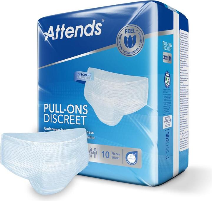 Image du produit Attends Pull Ons 3 Discreet M btl 10 pcs (10 x, M)