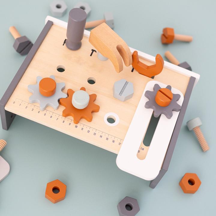 Immagine prodotto Activity Board Banco da lavoro in legno, cassetta degli attrezzi con nome, giocattolo in legno per bambino, regalo