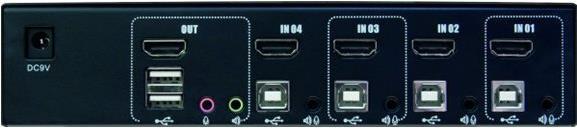 Actual product image Dexlan HDMI 1.4 KVM Switch, 4k UHD, USB, 4-fold, Desktop