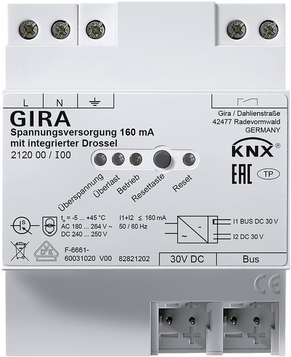 Image du produit Gira Alimentation KNX 160mA Self REG 212000 (212000)