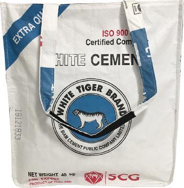 Actual product image Bekos Upcycling - Large Shopper from Recycled Cement Bags White Tiger