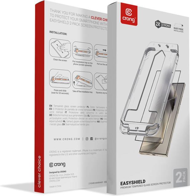 Produktbild Crong EasyShield 2-Pack - Gehärtetes Glas Samsung Galaxy S24 (2 Stück) (2 Stück, Galaxy S24)