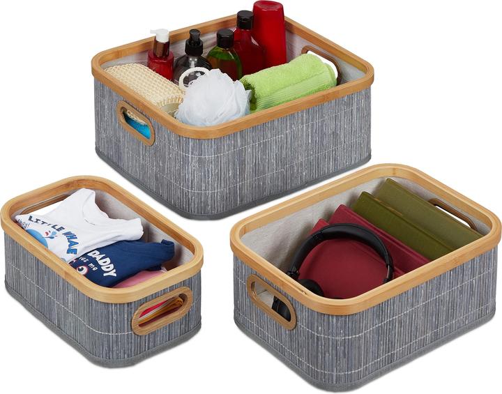 Actual product image Relaxdays 3x storage basket (3 x, 41 x 33.5 x 17 cm)