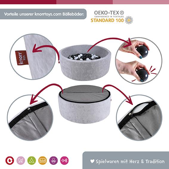 Image du produit Knorrtoys Piscine à balles soft - "Cosy geo grey" 300 balles softcolor