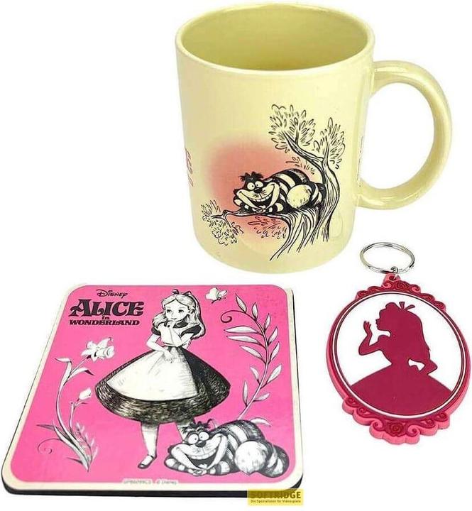 Immagine prodotto Pyramid Alice nel Paese delle Meraviglie - Tazza, piattino e portachiavi Alice (250 ml, 1 x)
