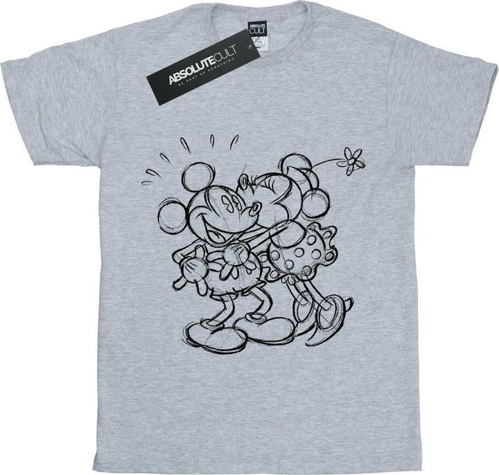 Produktbild Disney Mickey And Minnie Mouse Kiss Sketch TShirt Mädchen (140, 146)