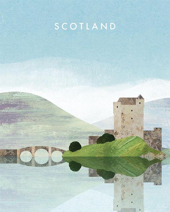 Immagine prodotto Henry Rivers Stampa su tela del castello di Eilean Donan in Scozia (40 x 30 cm)