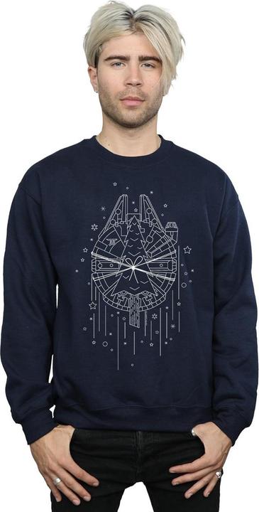 Actual product image Star Wars Mens Millennium Falcon Christmas Tree Delivery Sweatshirt (4XL)