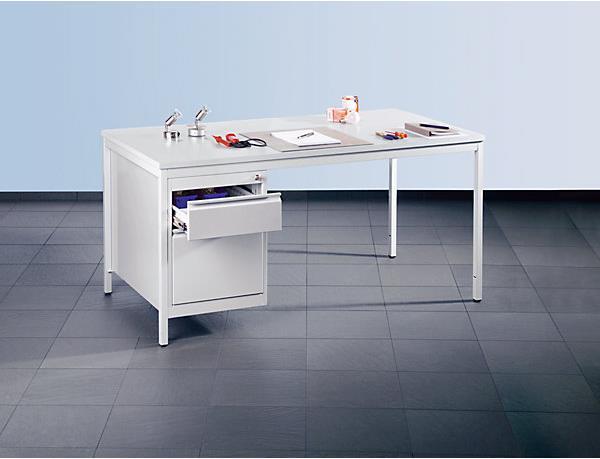 Produktbild eurokraft basic Meisterschreibtisch, lichtgrau
