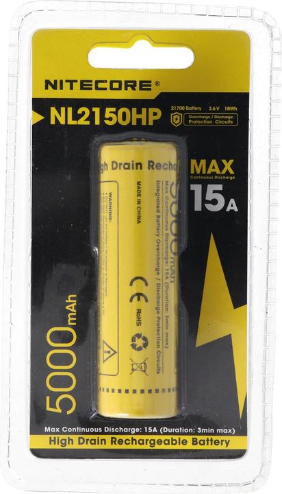 Produktbild Nitecore Li-Ion Akku Typ 21700 - 5000mAh - NL2150HP