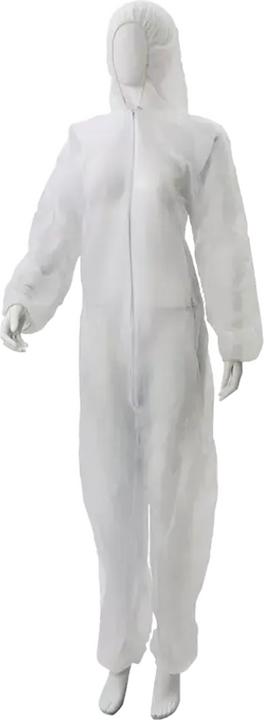 Produktbild Ampri Schutzanzug Overall PP weiss Gr. S Karton 50 Stück, Einwegoverall weiss Gr.S