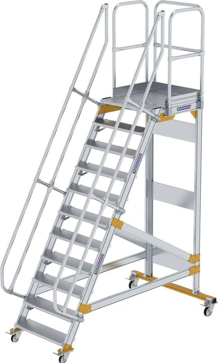 Produktbild Munk Plattformtreppe fahrbar 60° Stufenbreite 800 mm 11 Stufen (Plattformleiter, 80 cm)
