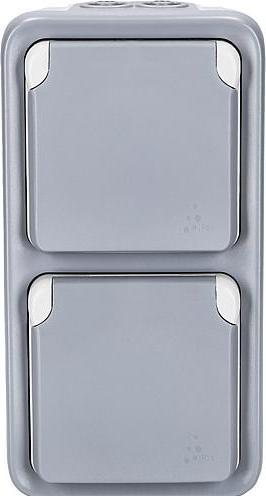 Produktbild Legrand FR Steckdose 2-fach senkrecht grau 069744