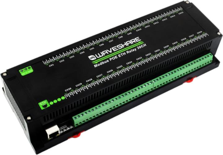 Produktbild WaveShare 30-Kanal Relais PoE Ethernet Modul RTU/Modbus TCP Protokoll