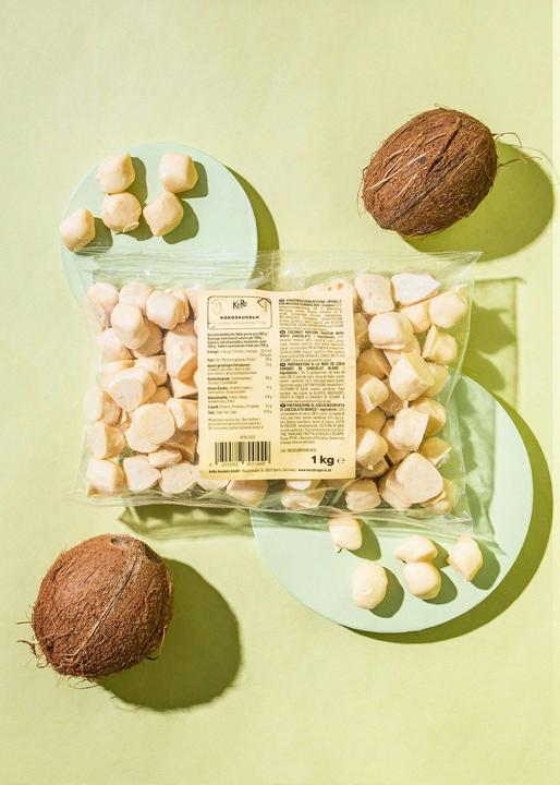 Actual product image KoRo Coconut preparation coated in white chocolate (1000 g)