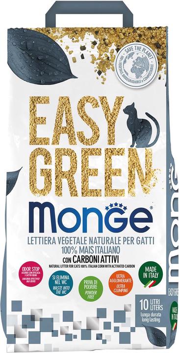 Monge Lettiera per gatti EasyGreen Carbon 3,8kg (Raggruppamento, Biodegradabile, 3.80 kg)