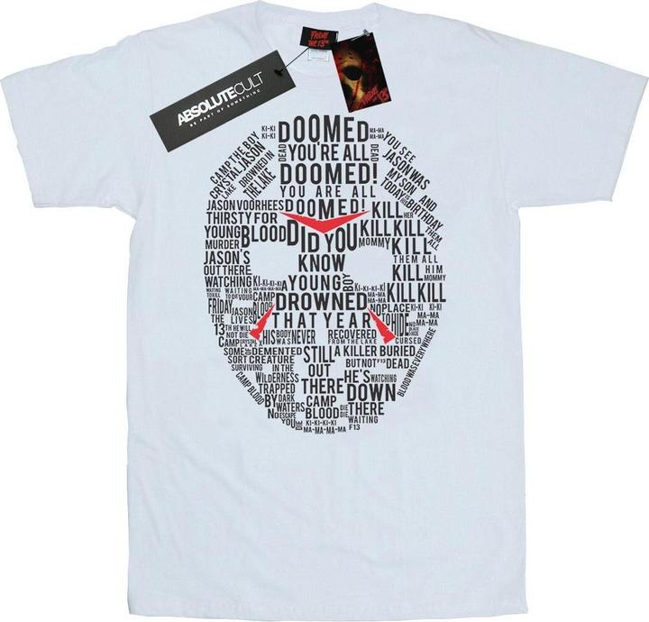 Absolute Cult Jason Text Mask TShirt (XXL)