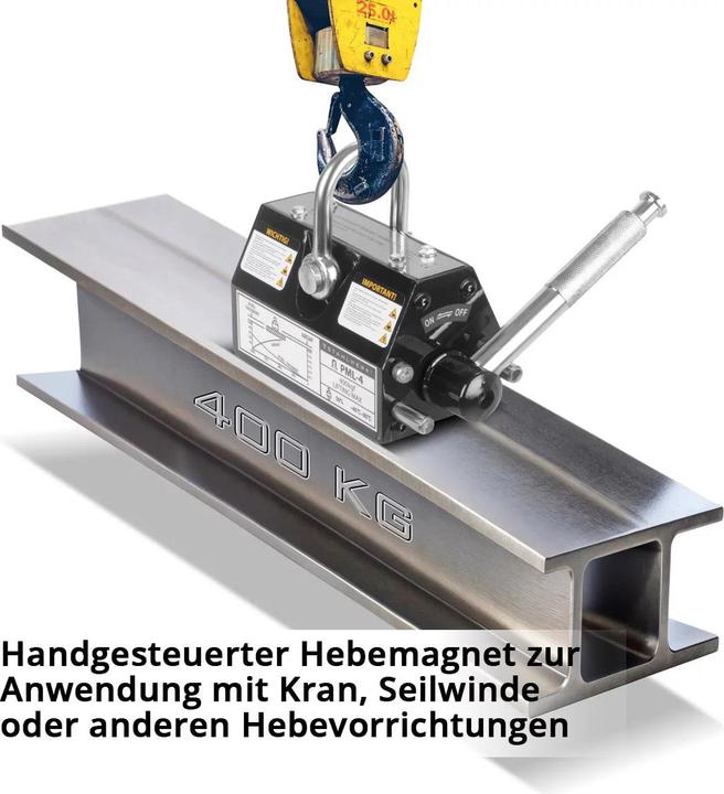 Actual product image Stahlwerk Lifting magnet with 400 kg 880 lbs load capacity 1280 kg 2821 lbs pulling force (400 kg)