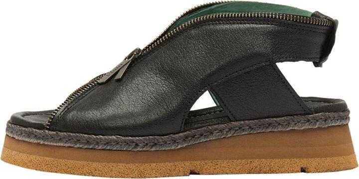 Produktbild Felmini ISQUIA D387 - Flache Plateausandalen, hergestellt aus echtem schwarzem Leder. Mit Gummizug im hinter (39)